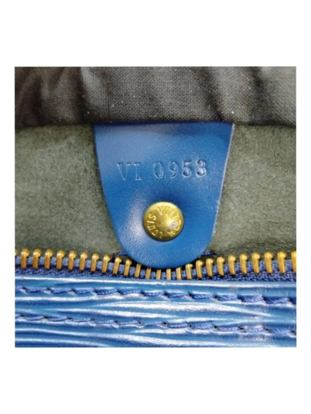 Authentic Louis Vuitton Speedy 25 Blue Epi Leather Handbag Satchel Bag